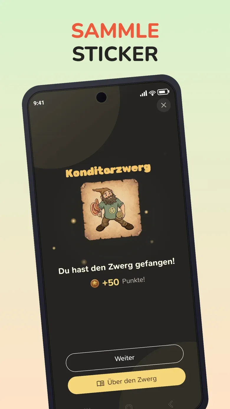 App-Ansicht: SAMMLE STICKER