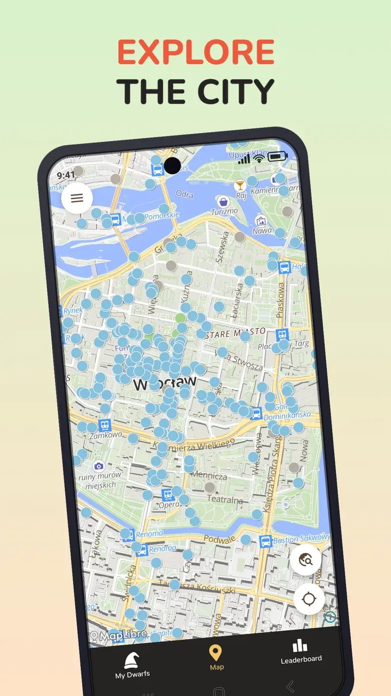 App screen: EXPLORE THE CITY
