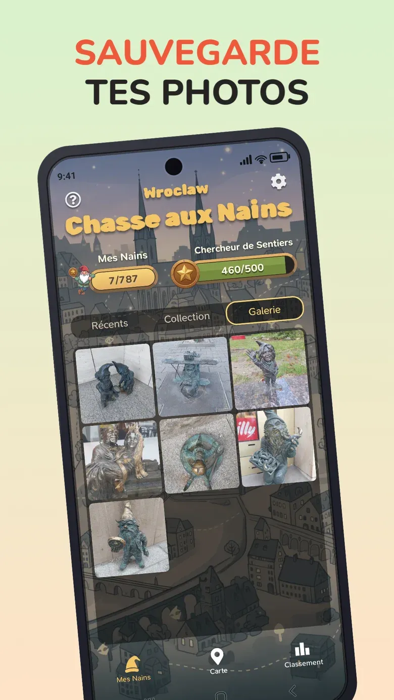 Écran de l’application: Sauvegarde tes photos