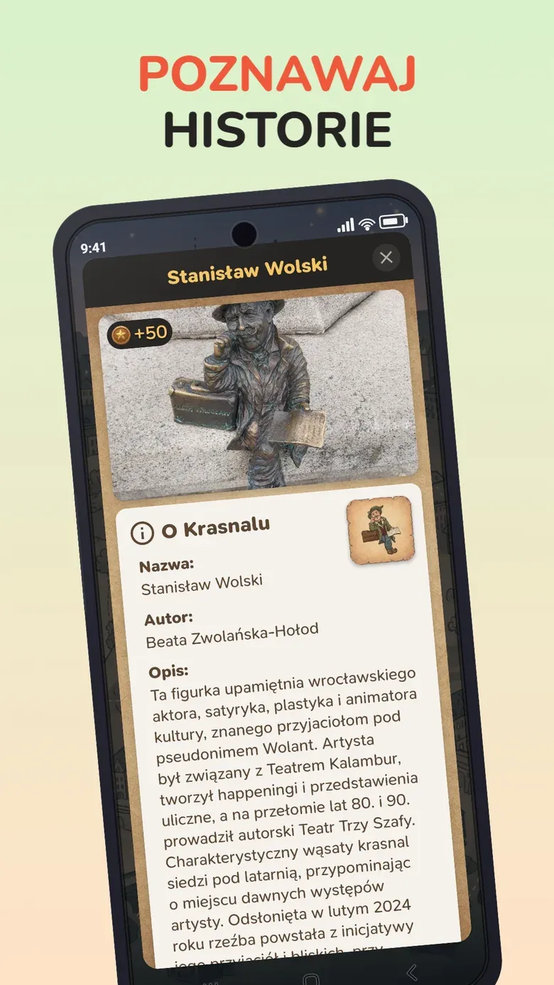 Ekran aplikacji: Poznawaj historie