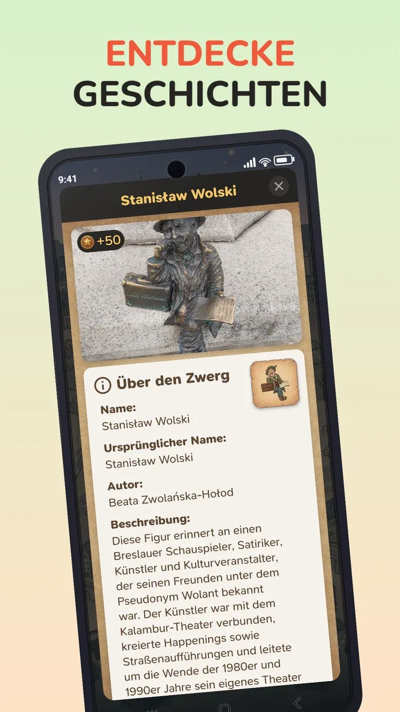 App-Ansicht: Entdecke Geschichten